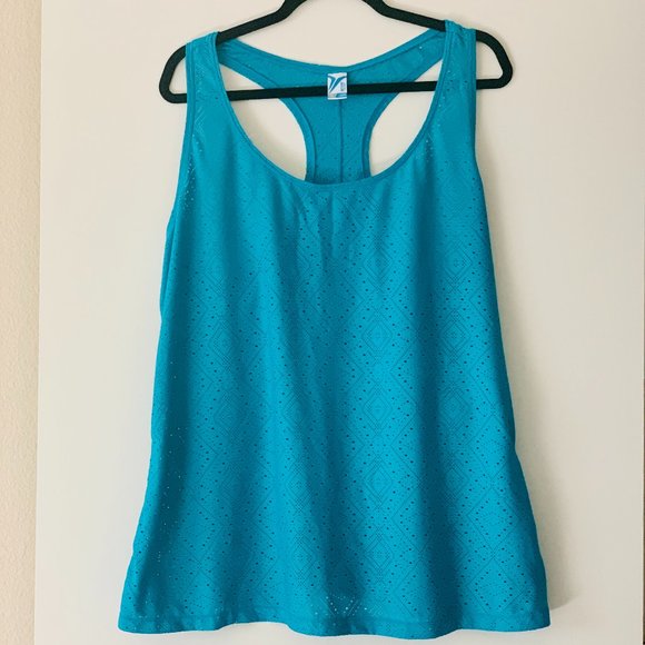 XXL Old Navy Active Aqua Razor Back Tank Top - Picture 1 of 2